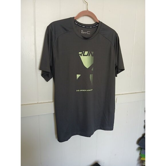 Under Armour Fitted HeatGear CoolSwitch RUN Graphic Athletic Shirt Mens L Gray - Picture 13 of 16
